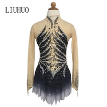 LIUHUO professional custom skating clothes adult female children performance clothing Black Gradient BD268