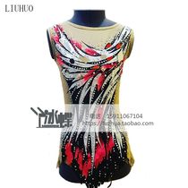 LIUHUO Gymnastique artistique Suit Bodybuilding Compétition Performance acrobatique Cheerleader sur mesure pour servir le rouge et le noir BD1231