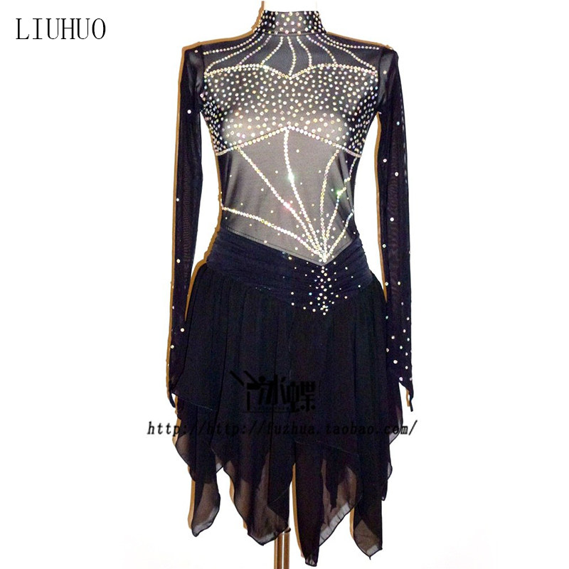 LIUHUO figure skating clothing performance clothing custom children's female adult competition clothing competitive clothing black BD28