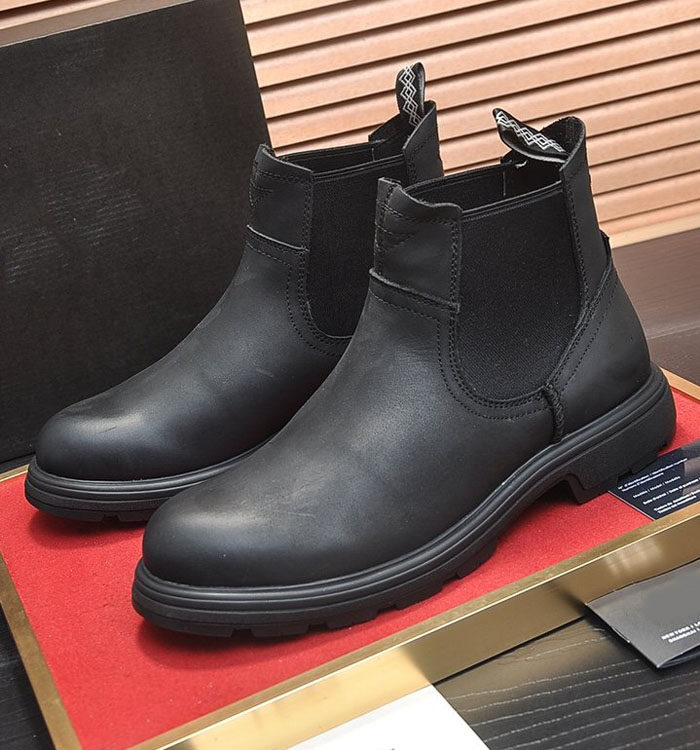 Chelsea boots men's boots retro mid-tube short boots Korean version trend wool warm cotton shoes snow boots slip-on men's shoes