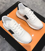 European Station Spring Summer New Tide Sports Casual Shoes Men Business Comfort Genuine Leather Lace Travel Shoes Boomer Petty White Shoes