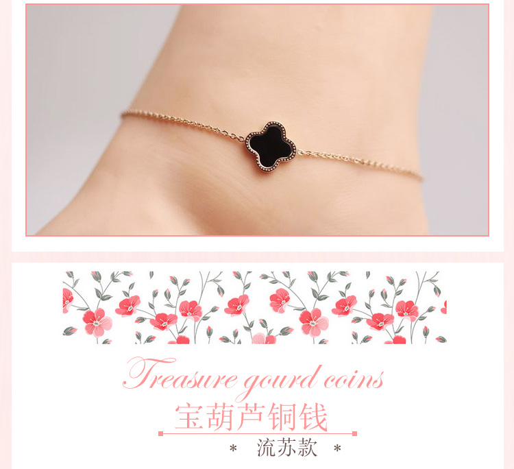 Phiên bản Hàn Quốc của trang sức khí bướm bướm đơn khoan tua rua thép titan vàng hồng vòng chân nữ 18K màu vàng phụ kiện thời trang Hàn Quốc lắc chân chuông