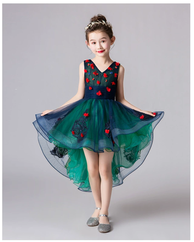 Cô gái mới catwalk buổi tối trình diễn váy pettiskirt trẻ em trình diễn trang phục nhỏ chủ trang phục piano mùa đông - Váy trẻ em