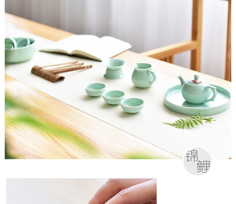 Cốc trà nhỏ 茗 Cup Bộ gốm Celadon Fish Kung Fu Bộ Set Master Cup Celadon Fish bộ ấm chén pha trà đẹp