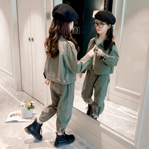 Girls Set 2021 New Autumn Tide Childrens Tong Tong Tong Tong two-piece Net red ocean air trend cool