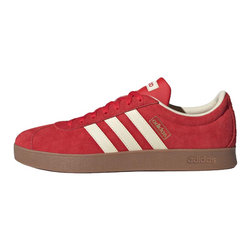Adidas Sneakers, Suitable for All Seasons, Round Toe, Red, Non-Slip and Wear-Resistant, Unisex, Low-Top, Flat Heel