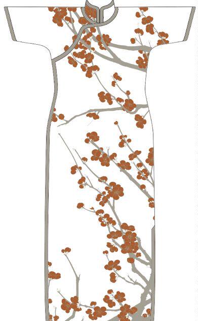 Flat cut without provincial robe fabric - shadow dark incense