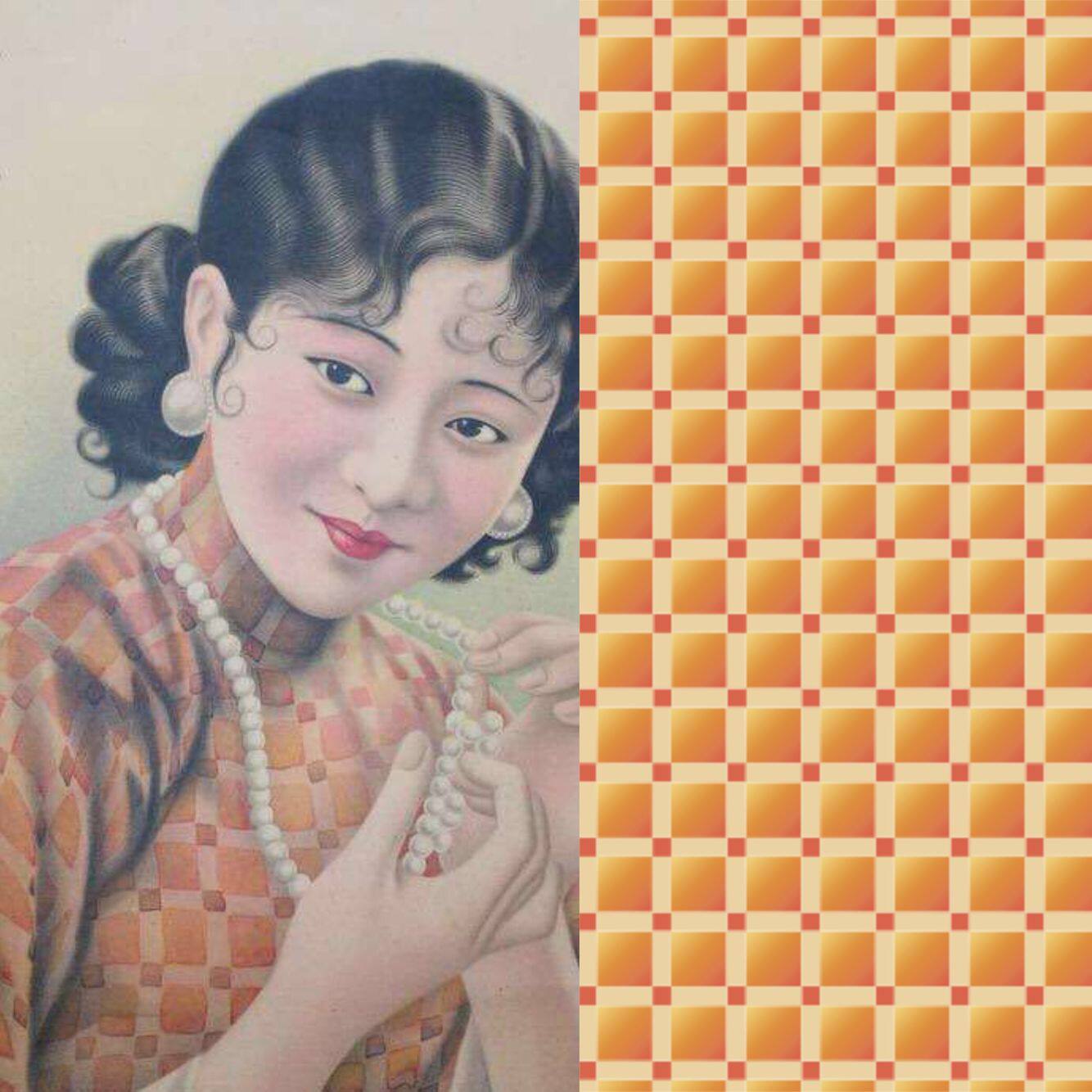 Flat-cut non-provincial gown fabric - Blooming Dusk