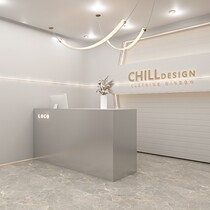 Simple modern stainless steel bar tablewomens clothing store checkout counter beauty salon barber front desk