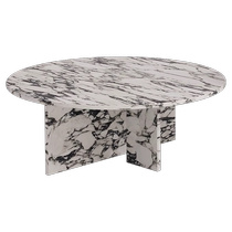PAULJOHN Bvlgari natural luxury stone round coffee table villa large flat living room Italian style minimalist high-end side table