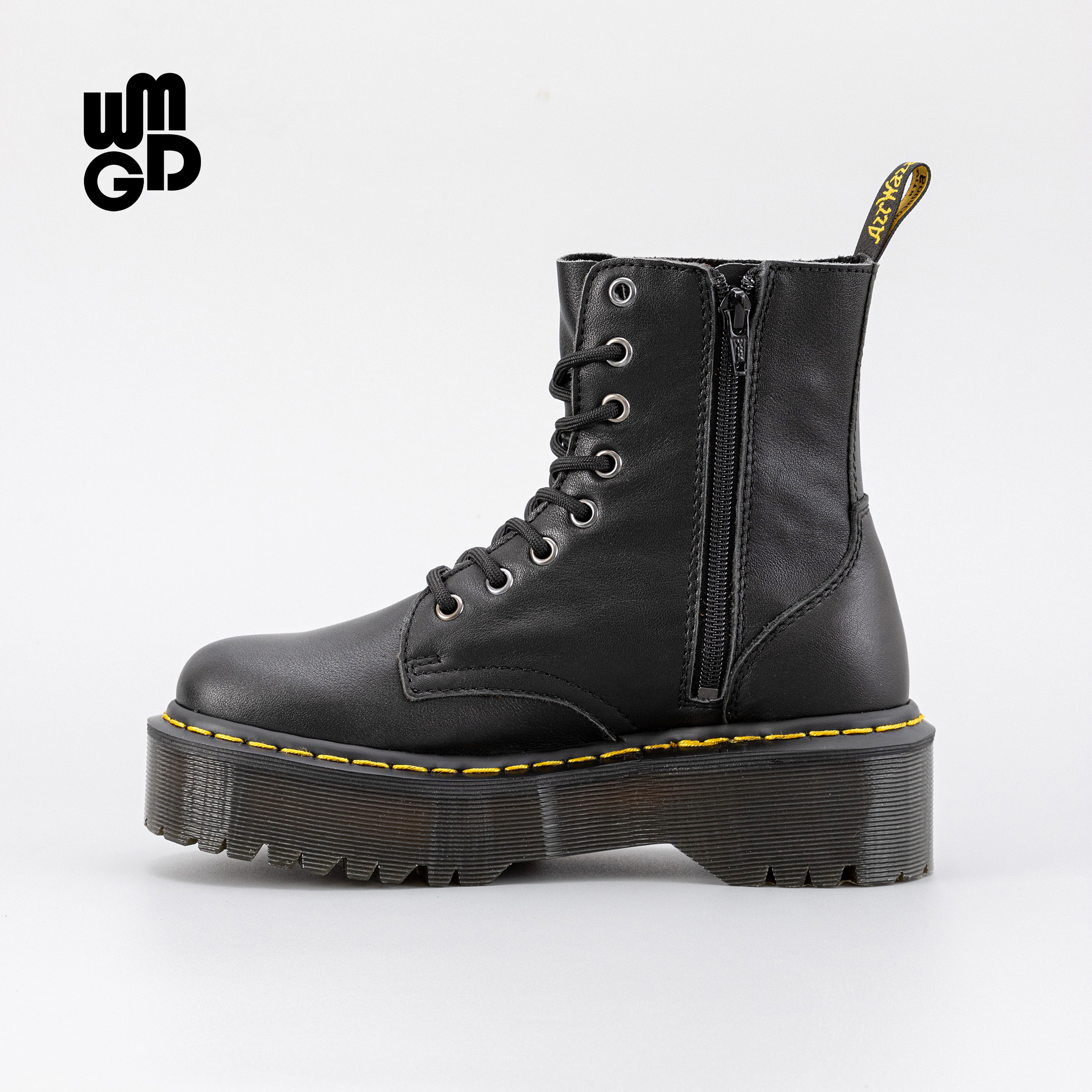 WMGD Nameless Highlands 5cm thick-soled Martin boots women's 1460 eight-hole soft leather muffin bottom heightened motorcycle boots