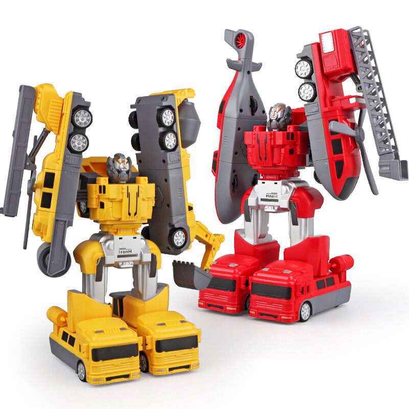 Children's toys assembly Puzzle Deformation Magnetic building Lean intelligent assembly magnet engineering car 3 Boy 6 Robots-Taobao