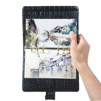 Thunder Tiger Loose-Leaf Watercolor Book Pu Leather Crocodile Pattern A5 Plain A6 Art Raw Medium Coarse Grain 300g Special Watercolor Paper A7 Acrylic Oily Mini Mark Book Loose-Leaf Removable Sketching Notebook