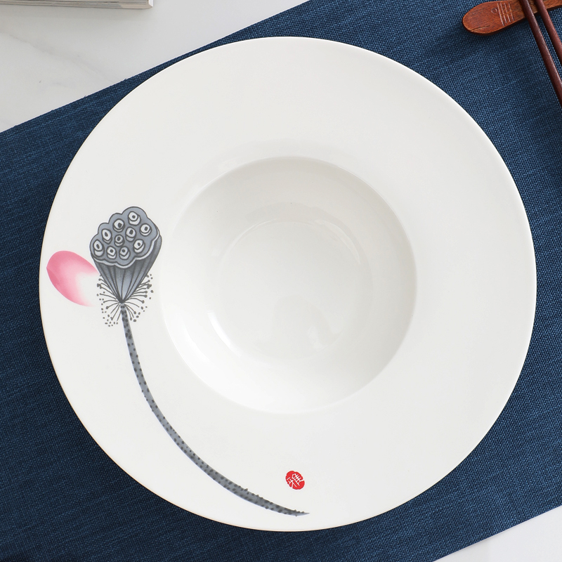 Ceramic Grass Hat Dish Featured Hotel Chinese Restaurant Dining Brief About the Creative Vegetable Dish Salad Bowl Italian Pasta Dish-Taobao