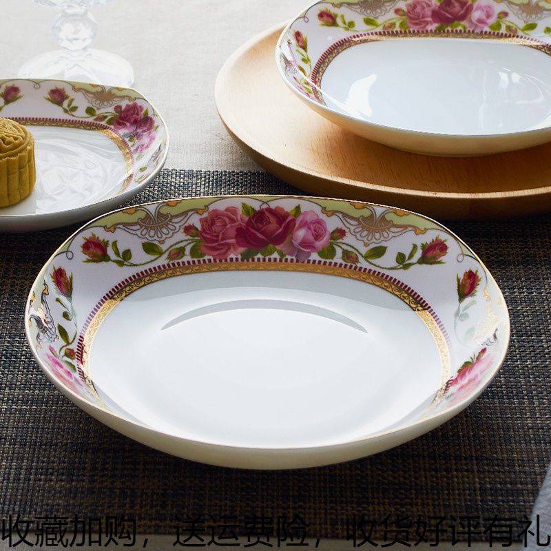 Bone ceramic tableware 6 7 8 inch square meal household dish dish dish dish dish dish ceramic ceramic lavish Pragma luxury