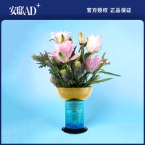 Rare art metropolis hand-painted European glass vase home art decoration ornaments