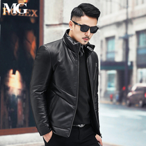 MG fur leather leather mens down jacket collar Korean slim sheep jacket thick coat Haining leather winter