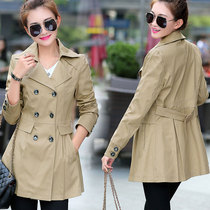 Large size womens pure cotton slimming windbreaker womens mid-length slim fit 2022 spring new slim fashion Korean style coat