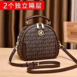 [2-Layer]Fashionable Single-Shoulder Crossbody Bag for Women 2026 New Spring Style Stylish Large-Capacity Handbag Small Round Bag