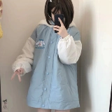 Оригинальный японский милый зимний пуховик для школьников с капюшоном