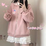 Оригинальная японская милая военно-морская утепленная куртка для школьников, свободный крой, с медвежатами