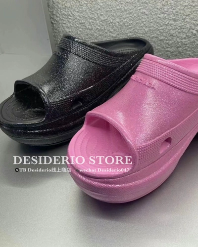 Crocs, резиновые тапочки на платформе, многоцветные сандалии