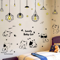 3D three-dimensional wall sticker stickers bedroom room wall decoration wallpaper bedside poster warm Wall self-adhesive wallpaper
