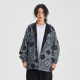 OzoneHole cashew flower reversible black coat thick men and women couple cotton coat loose coach jacket