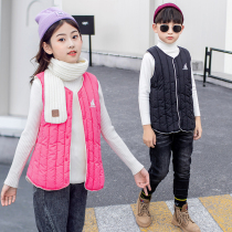 Girl Waistcoat Spring Autumn Ocean Air 2021 Down Cotton Wool Suede Vest Kan Shoulder Outside Wearing Student Warm Winter