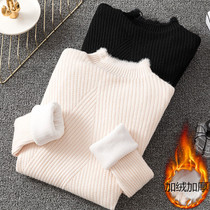 Breastfeeding top Winter plus velvet thickening feeding bottoming sweater postpartum warm slim-fitting and thin feeding pullover sweater
