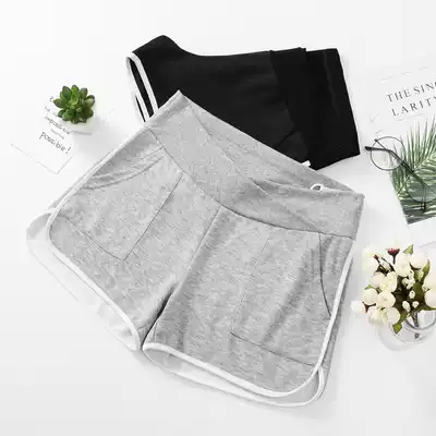 Casual pregnant women's shorts summer wear low waist belly pants loose wide leg sports three-point hot pants safety pants