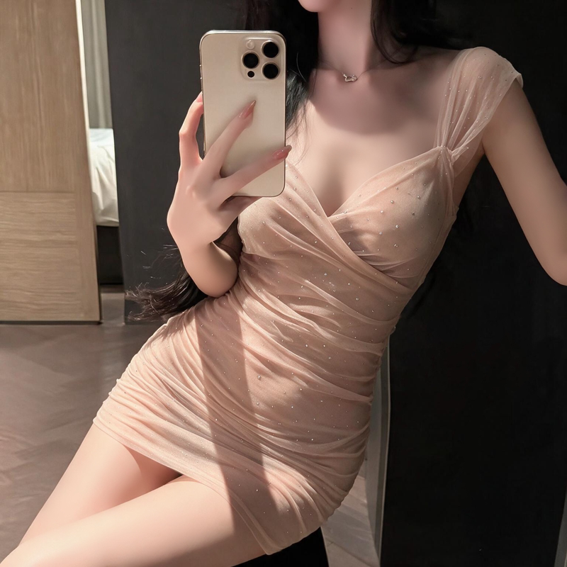 Sparkling Diamond Sexy Secretary Style Ol Bodycon Skirt Pure Desire Uniform Fun Lingerie Mature Elegant Nightwear for Women