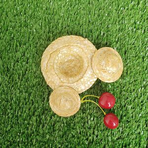 Mini Straw Hats Creative Decoration Toys Doll Materials Kindergarten DIY Graffiti Painting Straw Weaving