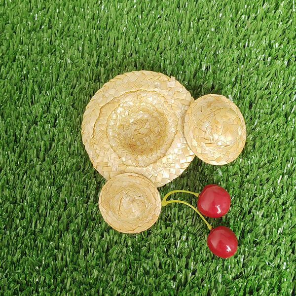 Mini Straw Hats Creative Decoration Toys Doll Materials Kindergarten DIY Graffiti Painting Straw Weaving