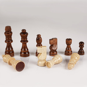 Solid Wood Chess Pieces International Chess Set Accessories 1.5 2 2.5 3 Inch Sizes