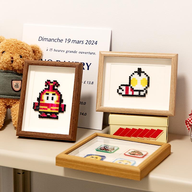 DIY Bead Photo Frame, Hollow Square Photo Frame, Nine-Grid Photo Frame, Tabletop Display, 6-Inch 7inch 8inch