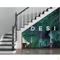 Under the stairs to block the curtain Kitchen cabinet to block the curtain Balcony wardrobe pull curtain small cabinet to block the cloth Simple velcro