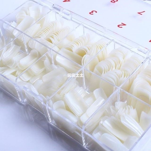 500 Full Cover Natural False Nails Fake Nail Tips with Box