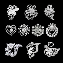 High-grade pearl brooch female rhinestone corsage pin cardigan jacket collar pin fashion luxury shawl buckle accessories