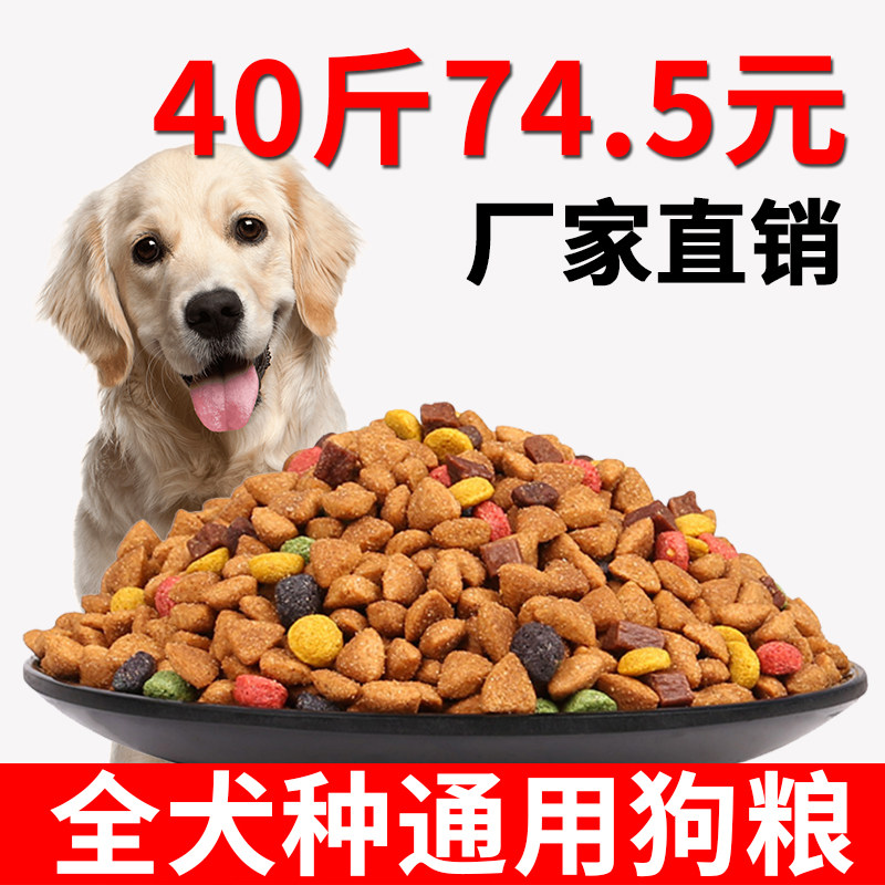 Dog food general-purpose 40 catties golden retriever Labrador adult puppy ration medium large dog sack staple food 20kg
