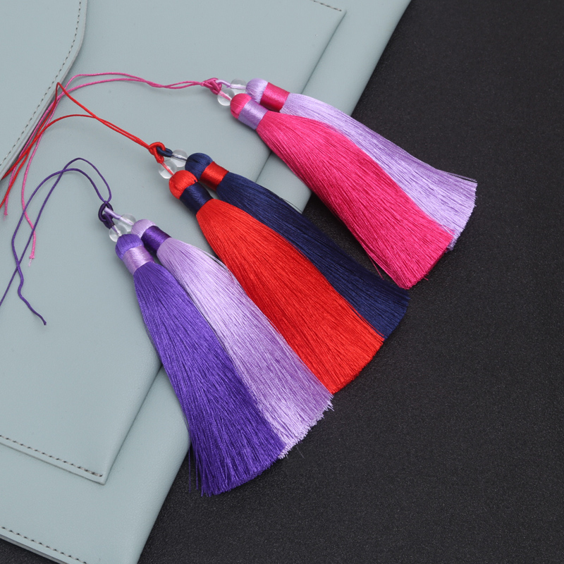 The ear of the spike of the long ice wire double color flow diy manual material car hanging ear of Chinese juice ear