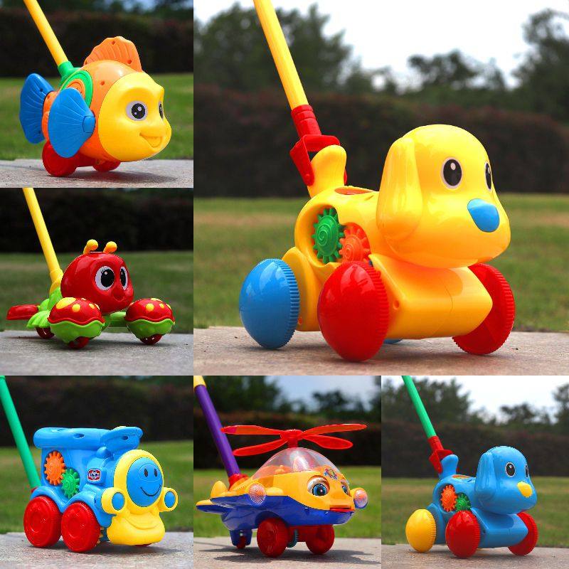 Children's cart toy 1-year-old baby walking car boy and girl pushing plane pushing music ringing eyes