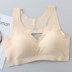 Trang chủ Four Seasons Thể Thao bỏ đánh dấu Vest Underwear tinh khiết màu Womens Bra thời trang Bra Pop Youth Womens bông. 