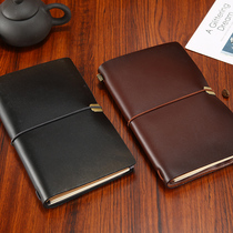 TN travel notebook Vintage leather portable notebook Stationery book Creative student diary Loose-leaf notebook hand account