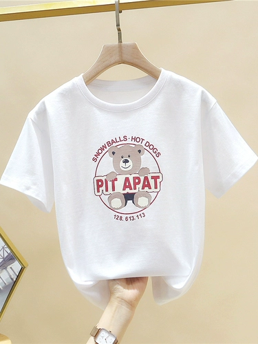 Летняя детская футболка, летняя одежда, короткий рукав, в западном стиле, подходит для подростков, в корейском стиле