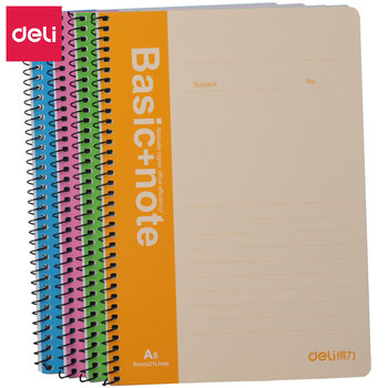 Deli 7681 7682 7683 7684 spiral notebook a5 diary office study notebook notepad