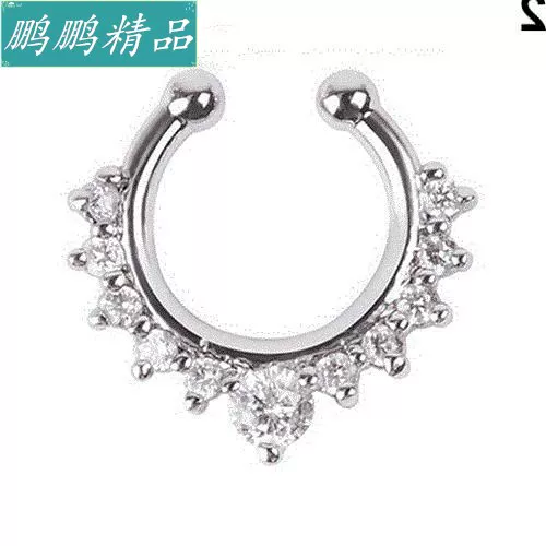 [1 шт. поддельное септум клипса нос кольцо с rhinestone без пирсинга ha]