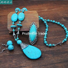 Ожерелье women vintage turquoise necklace earrings