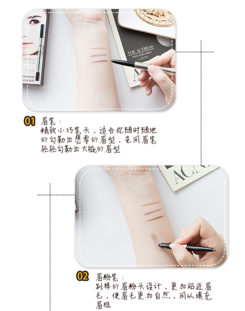 Dong Fai Beauty Makeup Thái Lan Mistine3D Set Lông mày Pencil Powder Lông mày Mascara Ba trong một Không thấm nước và mồ hôi chì kẻ mày dạng xé