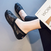 Spring and summer new old Beijing cloth shoes female Korean hollow shoes non-slip canvas shoes breathable flat mother shoes womens shoes